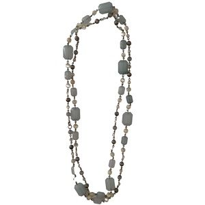 Blue Beaded Long Necklace